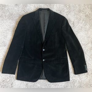 Hugo Boss Pinstripe Velveteen Blazer | US 42R | Black